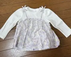 après les cours フラワープリント 長袖カットソー　90センチ