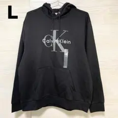 カルバンクライン ジーンズ パーカー L 長袖 フード ロゴ プリント メンズ