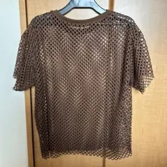 LAKOLE ラコレブラウン メッシュ Tシャツ 半袖のサムネイル