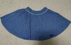 petit main　プティマイン　デニム　青　フレアスカート　130cm