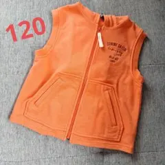 オレンジ フード付きベスト 120サイズ
