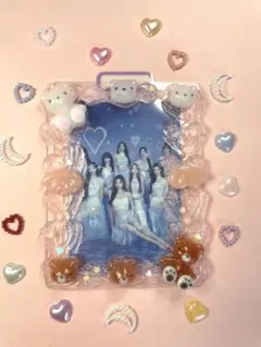 ホイップデコ　トレカケース　硬質ケース　クリアピンク　クマちゃん