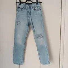 美品レア　ラルフローレンキッズ　 ダメージデニム ストレート　130