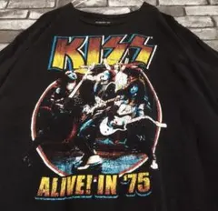 KISS AlIVE75 ハードロック バンドtシャツ バンT バンt キッス
