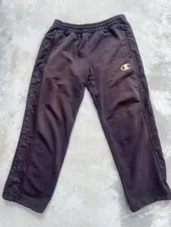 Champion スウェットパンツ 茄子紺 フェード ワイド 古着