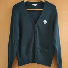 CONOMI ネイビー Vネックカーディガン ロゴ入り Mサイズ