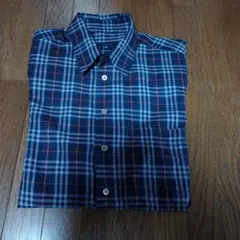 BURBERRY 半袖シャツ M ネイビー チェック