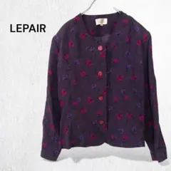 ルペール ノーカラージャケット シャツ ブラウス 花柄 ヴィンテージ 総柄 L