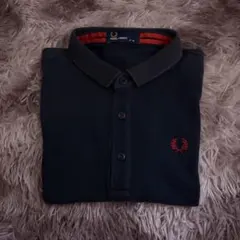 FRED PERRY ポロシャツ ネイビー レッド フレッドペリー 短丈 夏服のサムネイル