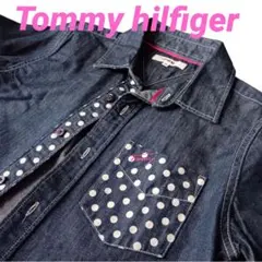 トミーヒルフィガー Tommy hilfiger デニムシャツ ドット柄
