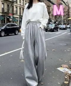 スウェットパンツ レディース グレー スタイルアップ 部屋着 レッスン着 M