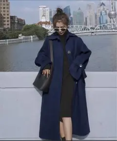 ベルト付きチェスターロング丈コート