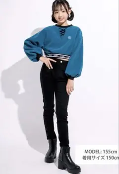 新品★ZIDDYトップス150ジディーフリースショート丈トレーナー