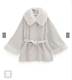 grlライトグレー ファー付きコート