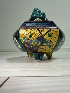 九谷焼 香炉 獅子蓋 唐子文様 木箱付き ジャンク品 - メルカリ