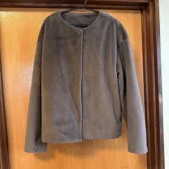 ユニクロ　 スムースヤーンフリースノーカラージャケット(長袖)　M