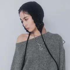 未使用 JEANASIS クロシェアミボンネット 編みニット帽 帽子 バラクラバのサムネイル
