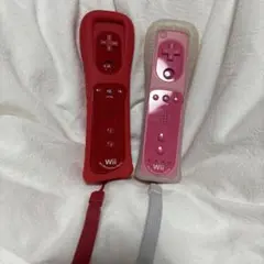 任天堂　モーションプラス リモコン 赤 ピンク シリコンカバー付き 2本セット