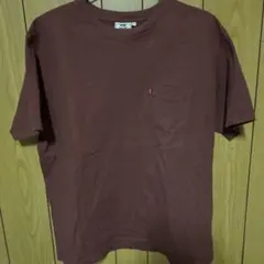 90s USA製 Levi’s ポケットTシャツ L ブラウン 無地 赤タブ