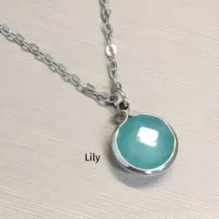 ✨ グリーン 天然水晶 丸型 ネックレス ペンダント ヴィンテージ クリスタル