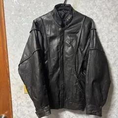 短丈レザージャケット　黒