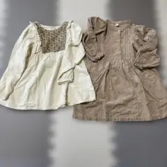 子供用ワンピース白120センチ／ドット柄110センチ