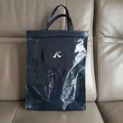 キタムラ エナメルトートバッグ ネイビー A4サイズ対応