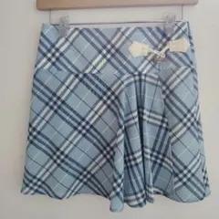 BURBERRY BLUE LABEL　36　ラップスカート　チェック柄　水色系