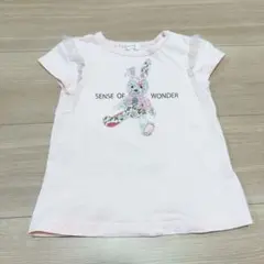 センスオブワンダー　半袖シャツ　90cm ピンク　うさぎ