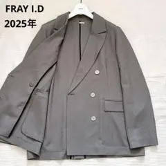 美品✨フレイアイディー 2025年 ダブル テーラードジャケット 軽量 グレーのサムネイル