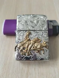 五面彫刻 バッファロースカル スターリングシルバー ジッポ zippo 未 