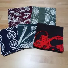 バ*ビ様 風呂敷②　まとめて5枚　古布　はぎれ　ハンドメイド　リメイク素材