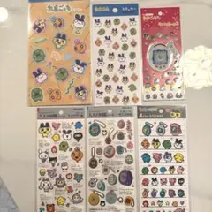 たまごっち大人の図鑑シール　たまごっち4サイズステッカー　キラキラシール　6点