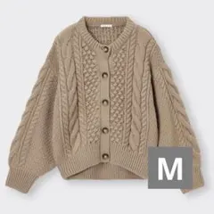GU ケーブルコクーンカーディガン ベージュ M