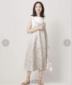 NANO universe 線画フラワーキャミワンピース