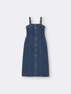 GU デニムフロントジップワンピース　ジャンスカ　サイズ S