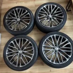 レクサス LS ブラックスパッタリングホイールタイヤ付き4本セット 中古