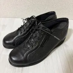 【訳あり】GOLDEN FOOT コンフォートレザーシューズブラック23cm3E