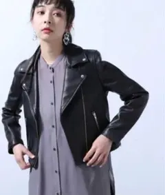 HARE ブラック ダブルライダースジャケット S