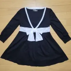 平成ギャル　y2k CECIL McBEE Vネックリボン付きチュニック