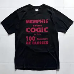 【USA製】90s JERZEES COGIC 100th TEE ブラック Ｍ