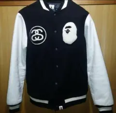 A BATHING APE®︎✖️ STÜSSYダブルネームのスタジャン【値引き可】 A BATHING APE®︎✖️ STÜSSYダブルネームのスタジャン【値引き可】