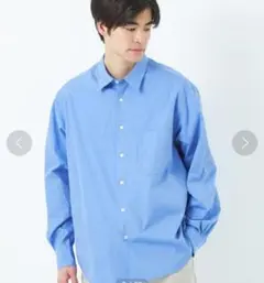 極美品★トーマスメイソン　ルーズレギュラーカラーシャツ　サックスブルー　S