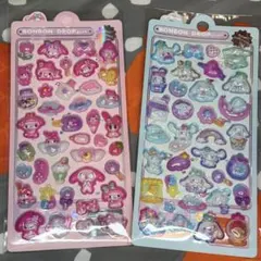 2枚まとめ売り　3D立体　ボンボンドロップ風　シール　レリーフ