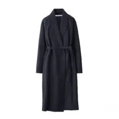 【ユニクロ】アンド ルメール ウール カシミヤ ローブコート ネイビー