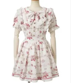 リズリサ　Creamy Berry柄ワンピース　ホワイトレッド　オリジナル柄