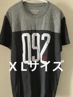 【美品】アバクロンビー&フィッチ Tシャツ グレー 切替 092 ワッペン XLのサムネイル