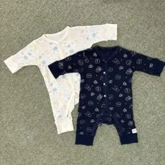 動物柄・星柄コンビ肌着 2点セット　双子
