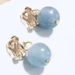 天然 アクアマリン 12ミリ 大粒 オーダーページ イヤリング