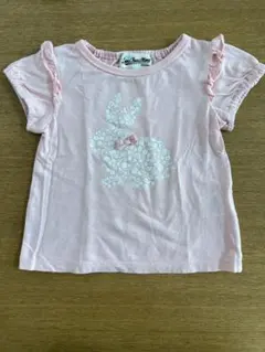 Love & Peace & Money ウサギ 半袖 Tシャツ ピンク
